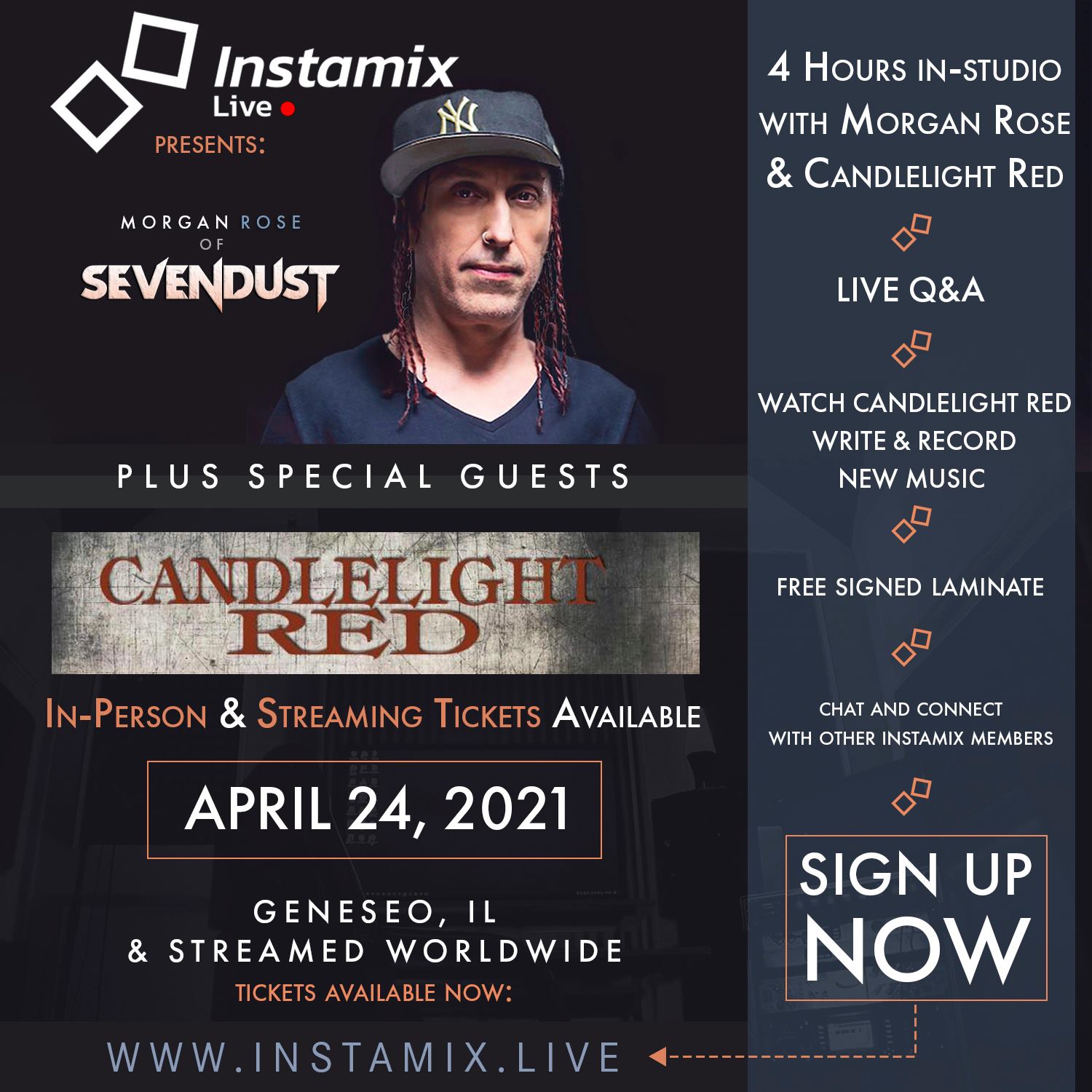 Morgan Rose of Sevendust & Candlelight Red - April 24, 2021 Event